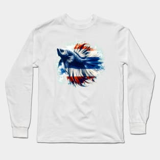 Betta Plakat Thailand Flag Siamese Fighting Fish Aquarium Long Sleeve T-Shirt